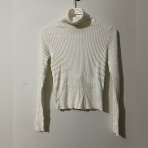Zara White Turtleneck  Long Sleeve Top